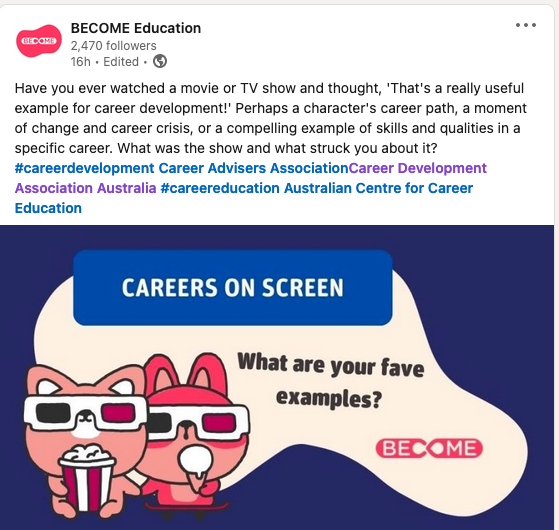 BECOME socials - careers on screen post