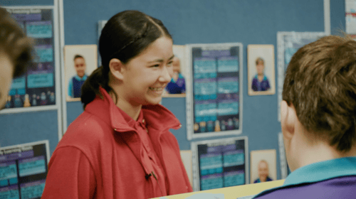 Smiling girl at flipped careers expo