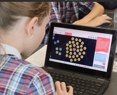 Student with app