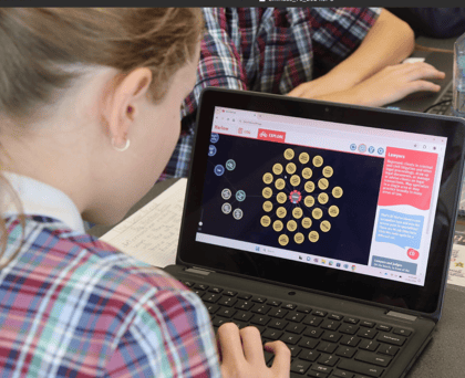 Student with app