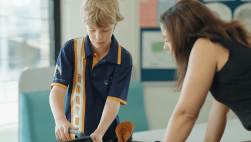 Teacher and student year 6