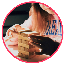 a student building blocks like making conclusions based on experience